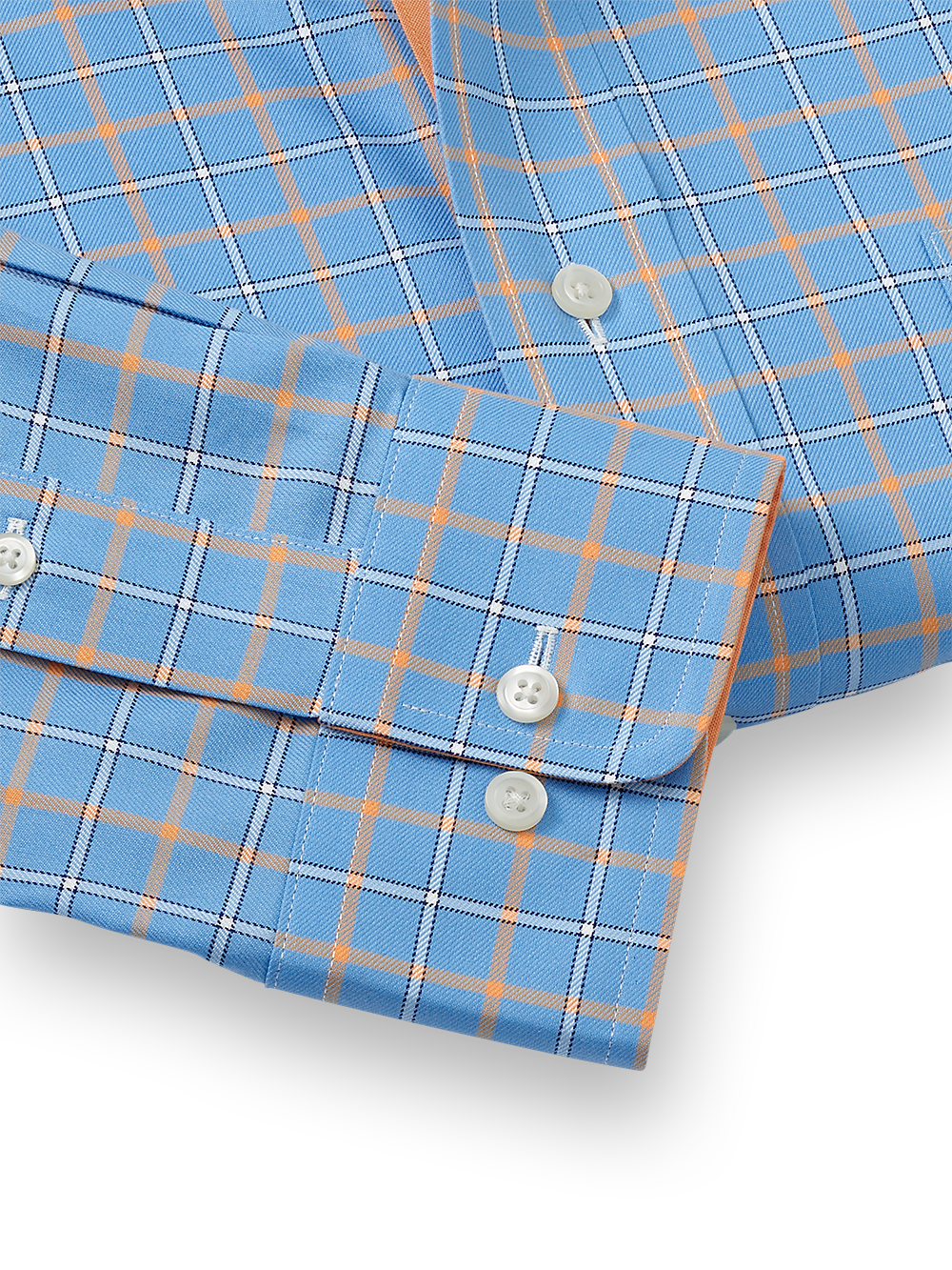 Alternate Image of Non-iron Cotton Check Dress Shirt With Contrast Trim-4