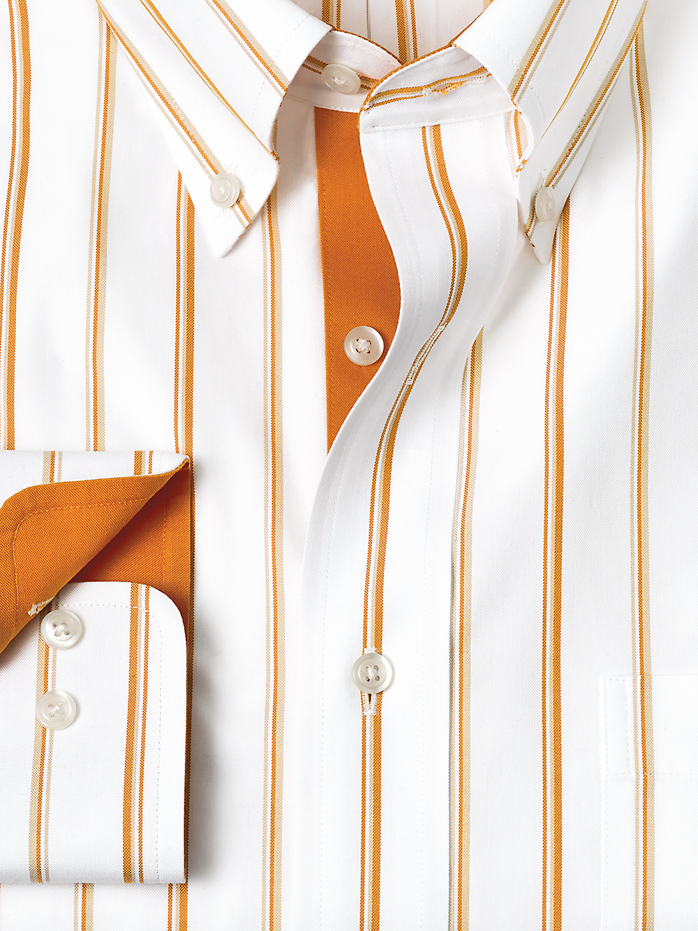 Alternate Image of Non-iron Cotton Stripe Dress Shirt With Contrast Trim-1