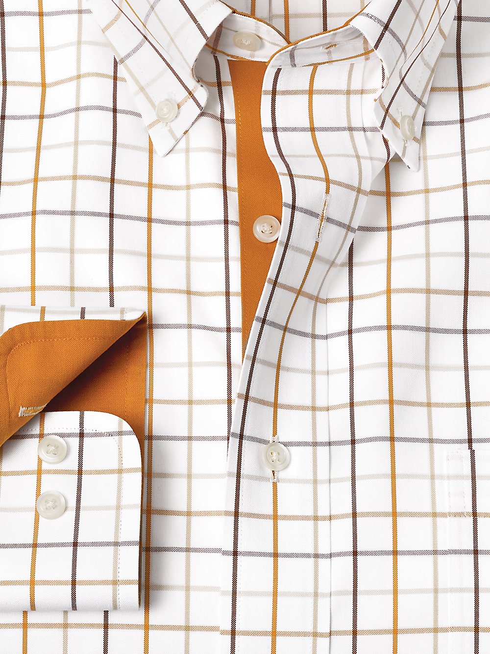 Alternate Image of Non-iron Cotton Check Dress Shirt With Contrast Trim-1