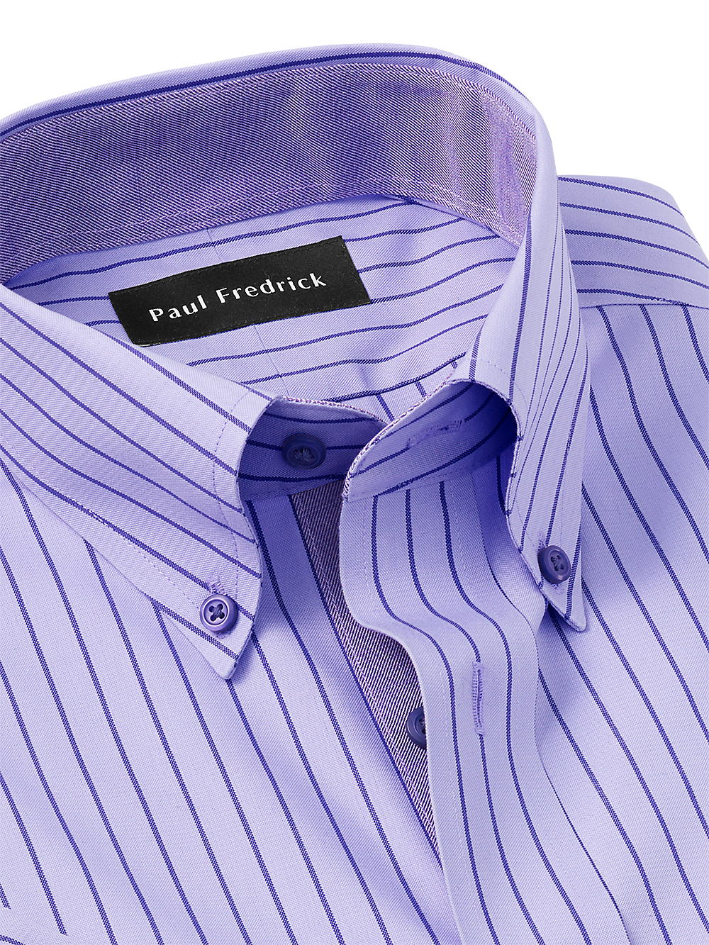 Alternate Image of Non-iron Cotton Stripe Dress Shirt With Contrast Trim-2