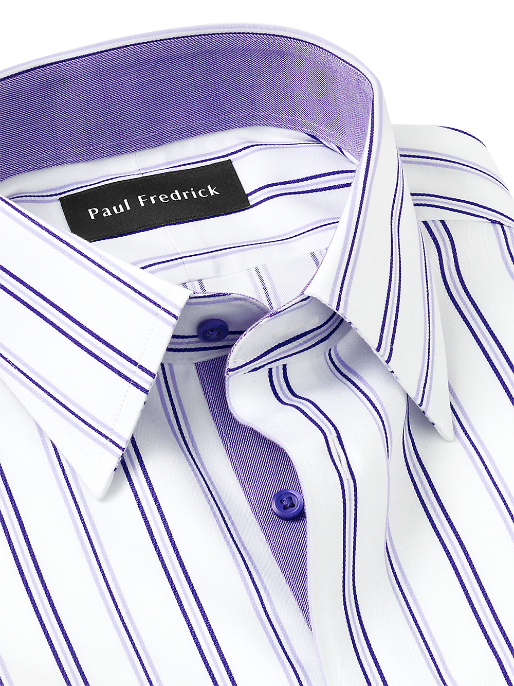 Alternate Image of Non-iron Cotton Stripe Dress Shirt With Contrast Trim-2