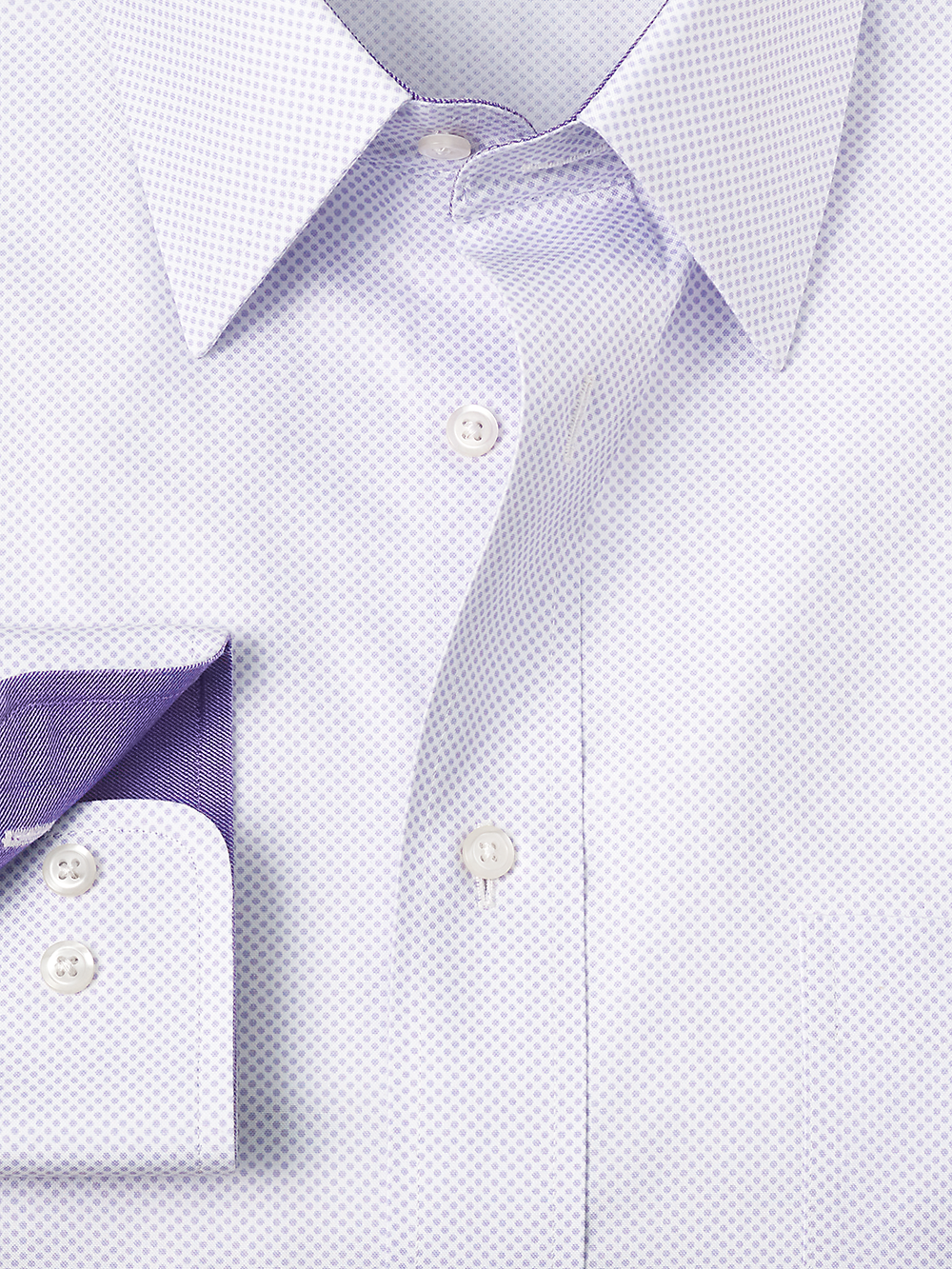 Alternate Image of Non-iron Cotton Circle Print Dress Shirt With Contrast Trim-1