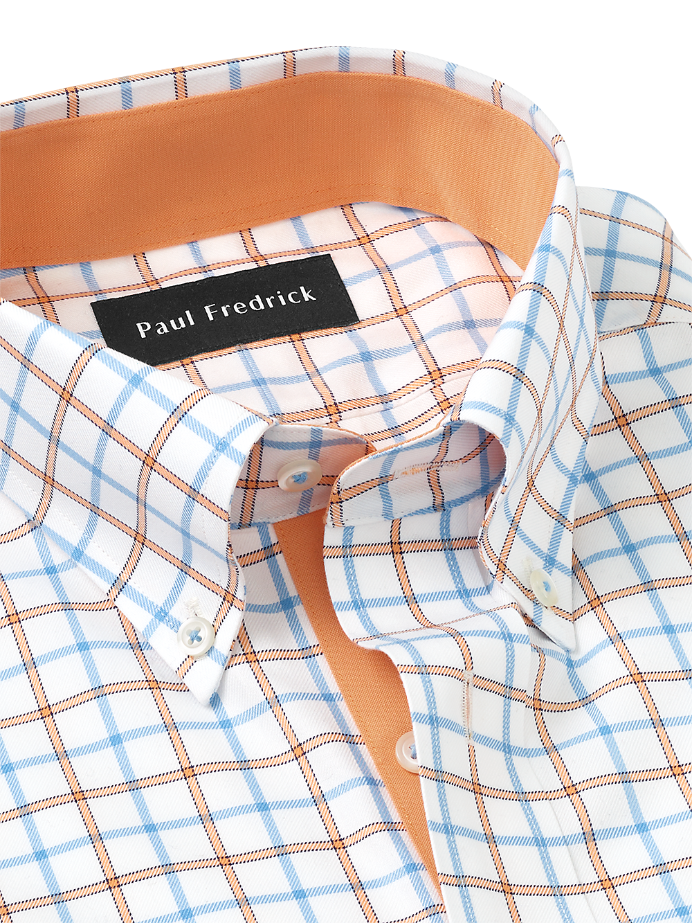 Alternate Image of Non-iron Cotton Windowpane Dress Shirt With Contrast Trim-2