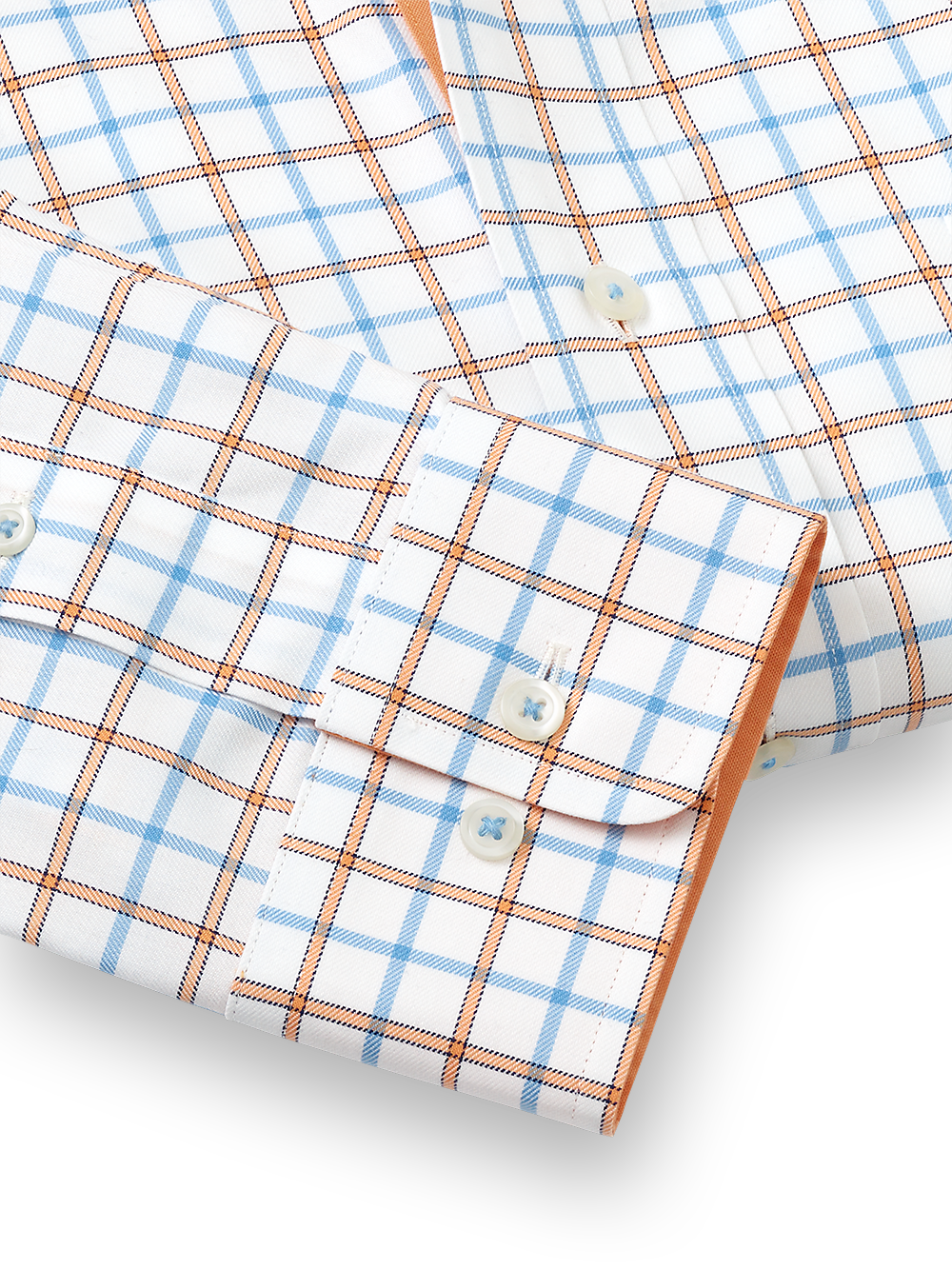 Alternate Image of Non-iron Cotton Windowpane Dress Shirt With Contrast Trim-3