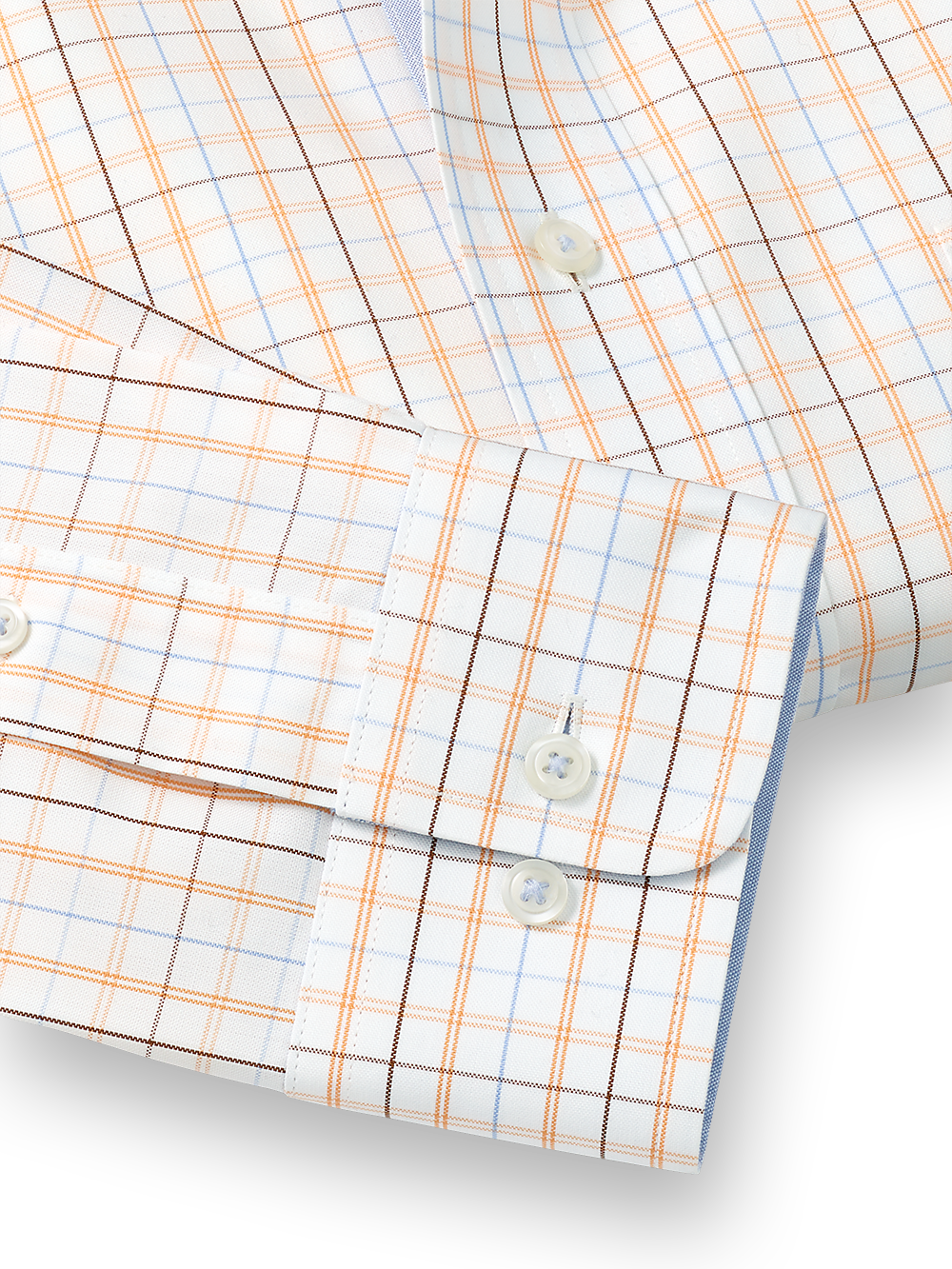 Alternate Image of Non-iron Cotton Tattersall Dress Shirt With Contrast Trim-3