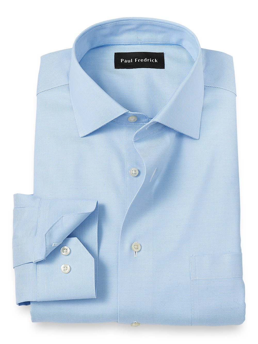 Product Image of Royal Oxford Comfort Stretch Non-iron Solid Dress Shirt-Blue