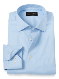 Royal Oxford Comfort Stretch Non-Iron Solid Dress Shirt - Blue