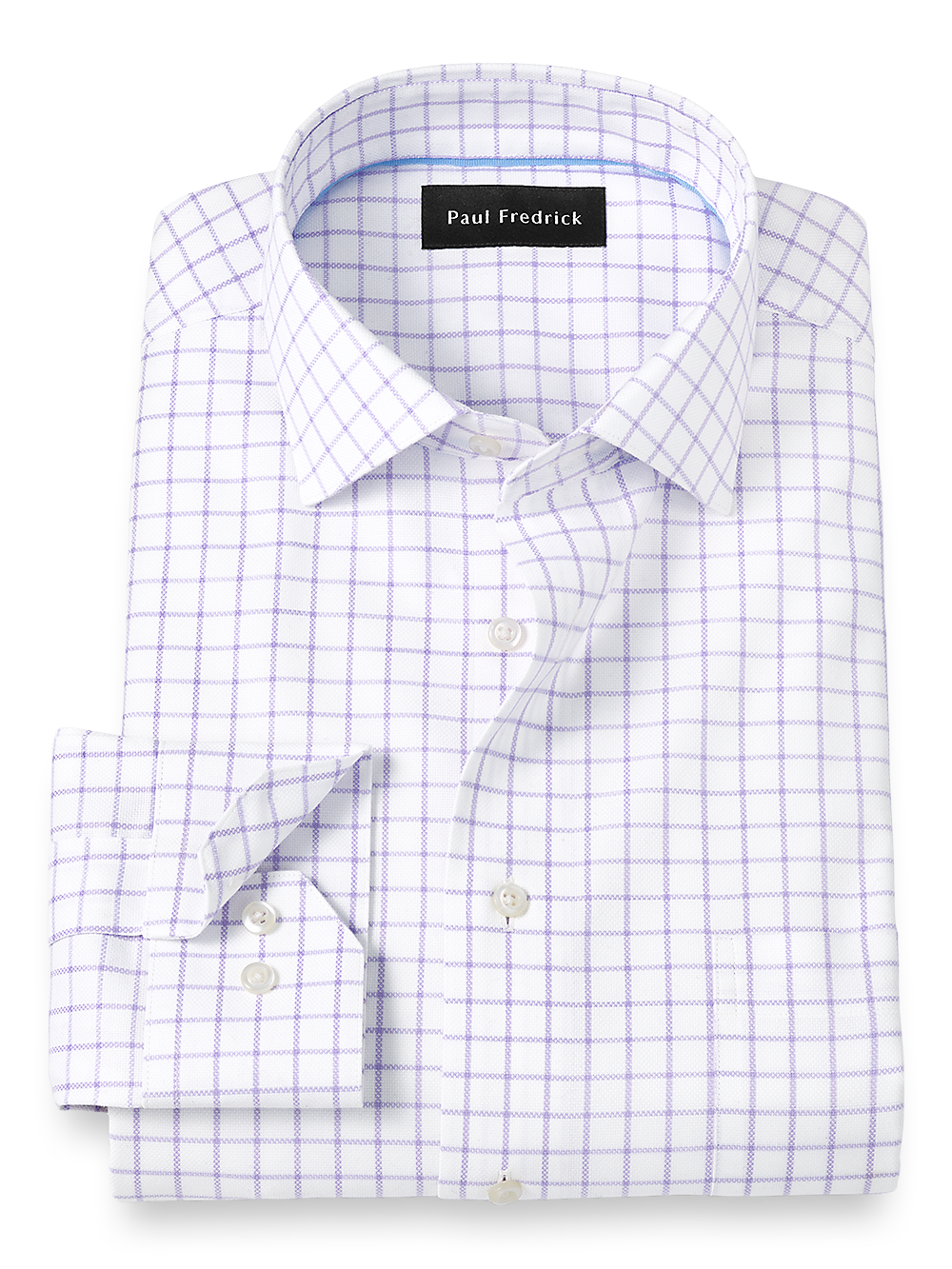 Product Image of Royal Oxford Comfort Stretch Non-iron Windowpane Dress Shirt-Lavender