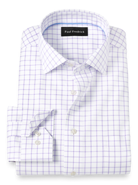 Royal Oxford Comfort Stretch Non-Iron Windowpane Dress Shirt - Lavender