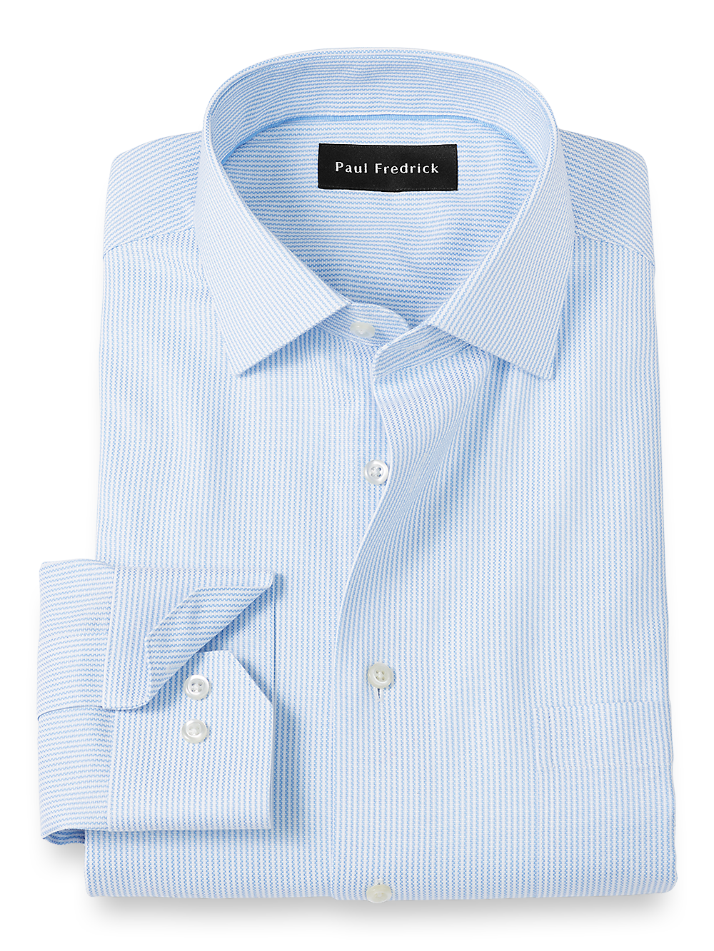 Product Image of Royal Oxford Comfort Stretch Non-iron Stripe Dress Shirt-Blue