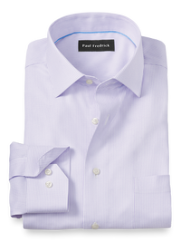 Royal Oxford Comfort Stretch Non-Iron Stripe Dress Shirt - Lavender