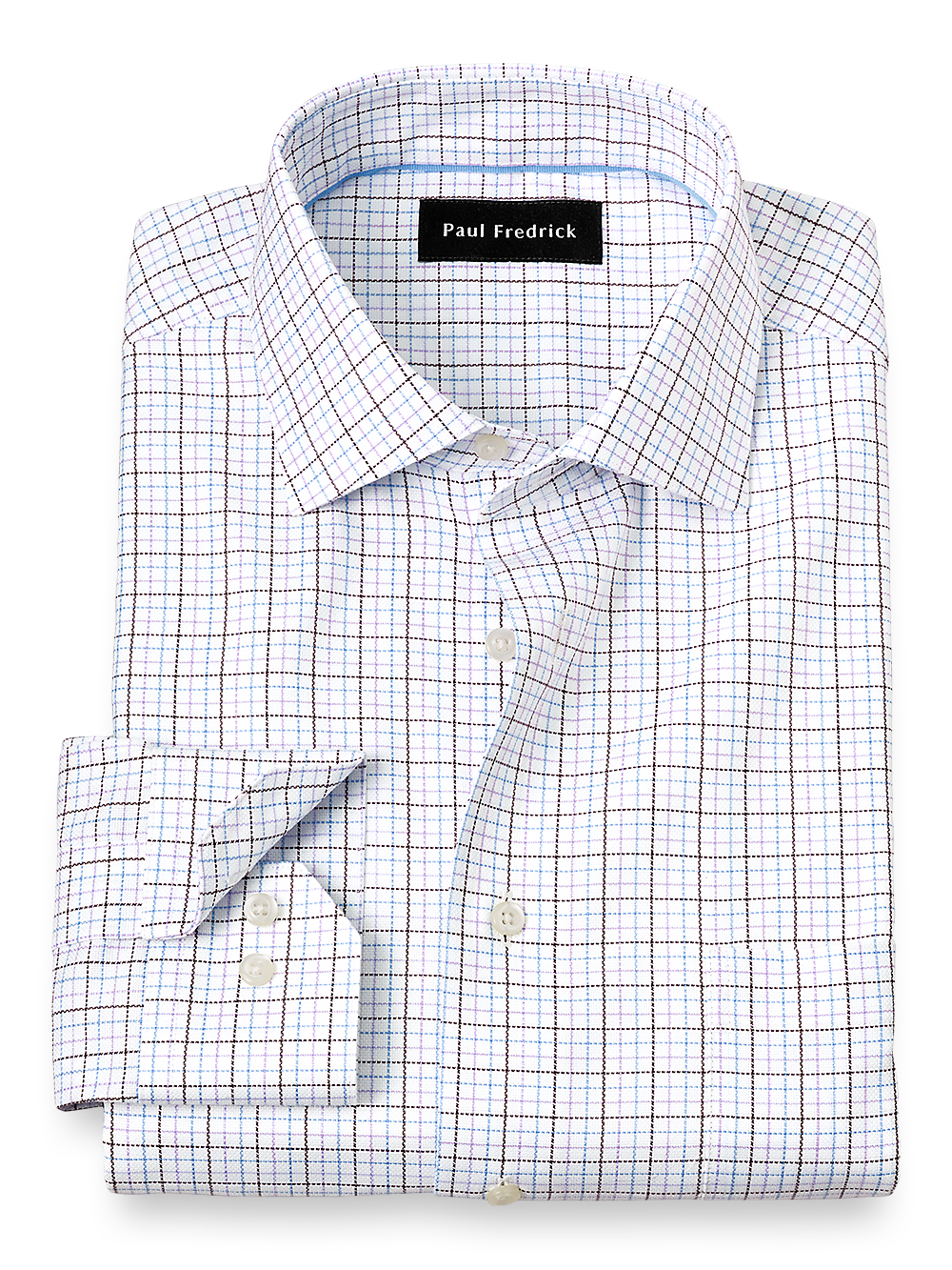 Product Image of Royal Oxford Comfort Stretch Non-iron Tattersall Dress Shirt-Multi