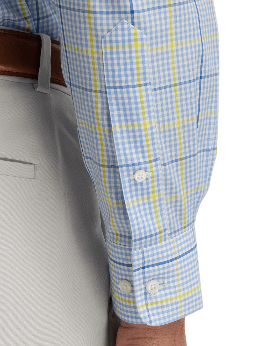 Alternate Image of Comfort Stretch Non-iron Plaid Dress Shirt With Contrast Trim-3