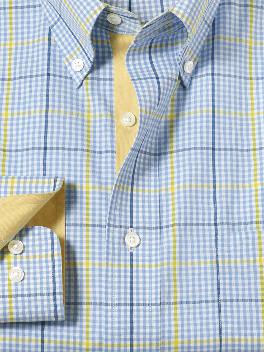 Alternate Image of Comfort Stretch Non-iron Plaid Dress Shirt With Contrast Trim-5