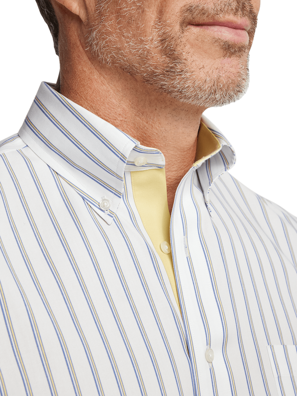 Alternate Image of Comfort Stretch Non-iron Stripe Dress Shirt With Contrast Trim-2