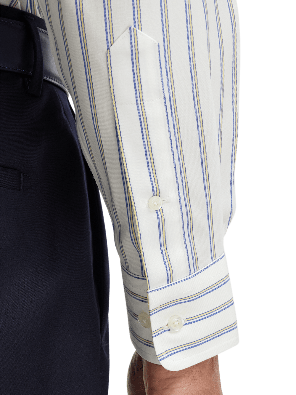 Alternate Image of Comfort Stretch Non-iron Stripe Dress Shirt With Contrast Trim-3