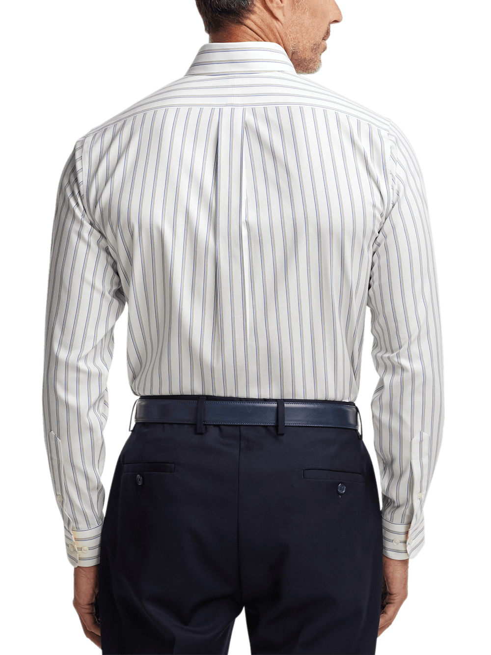 Alternate Image of Comfort Stretch Non-iron Stripe Dress Shirt With Contrast Trim-4