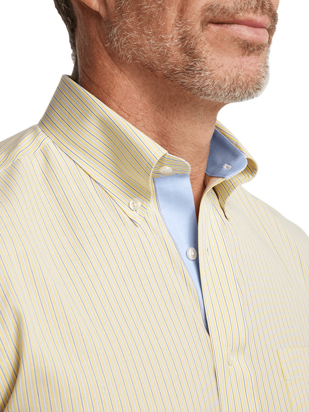 Alternate Image of Comfort Stretch Non-iron Stripe Dress Shirt With Contrast Trim-2