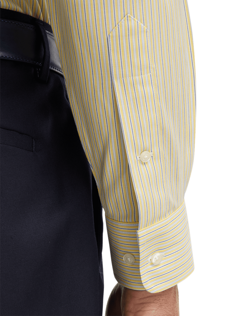 Alternate Image of Comfort Stretch Non-iron Stripe Dress Shirt With Contrast Trim-3