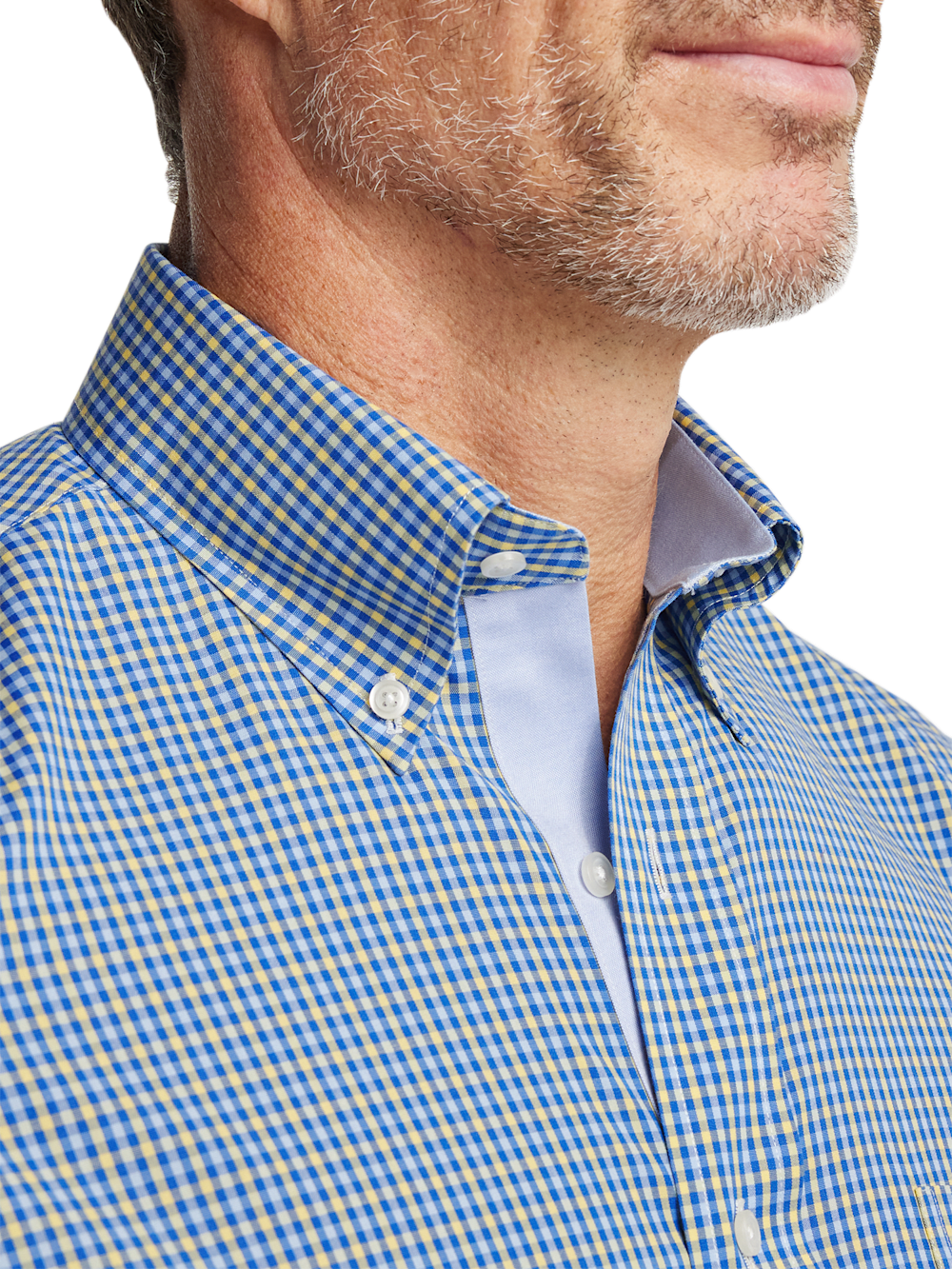 Alternate Image of Comfort Stretch Non-iron Check Dress Shirt With Contrast Trim-2