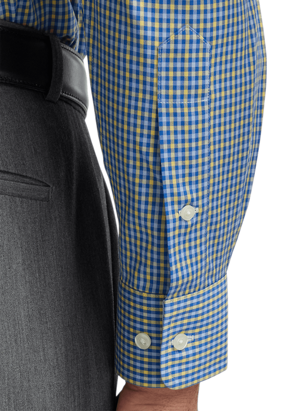 Alternate Image of Comfort Stretch Non-iron Check Dress Shirt With Contrast Trim-3