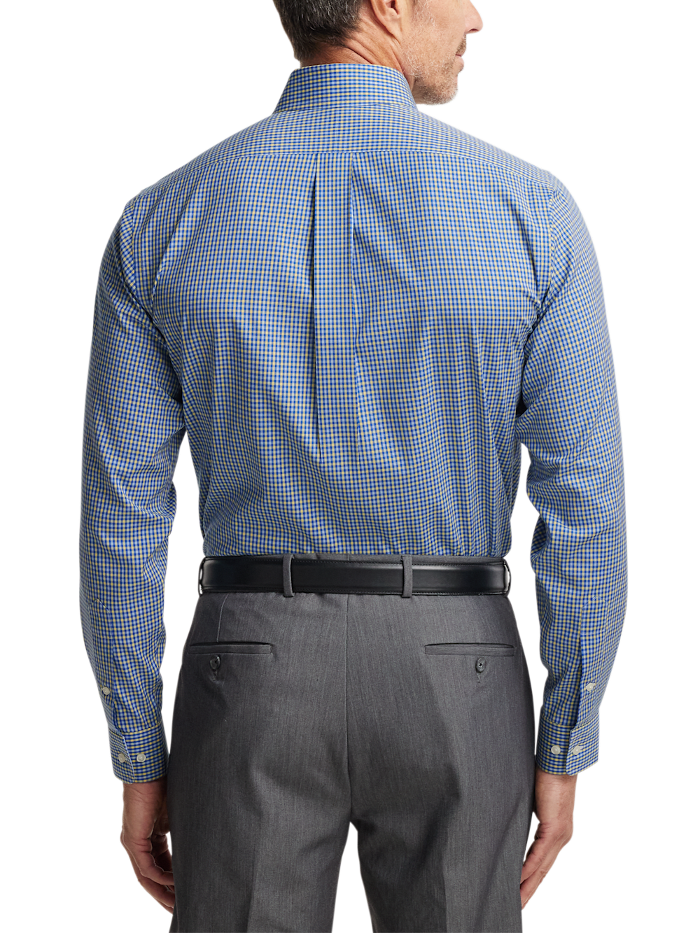 Alternate Image of Comfort Stretch Non-iron Check Dress Shirt With Contrast Trim-4