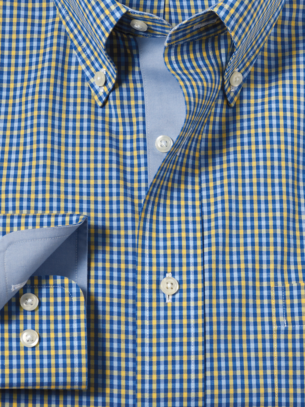 Alternate Image of Comfort Stretch Non-iron Check Dress Shirt With Contrast Trim-5