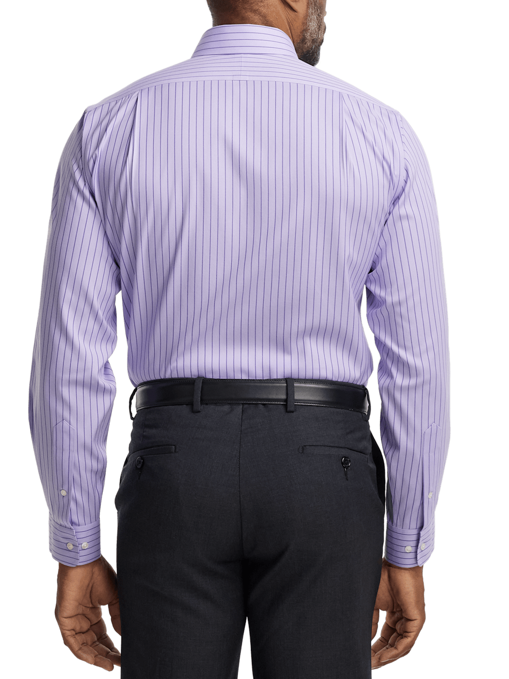 Alternate Image of Comfort Stretch Non-iron Stripe Dress Shirt With Contrast Trim-4