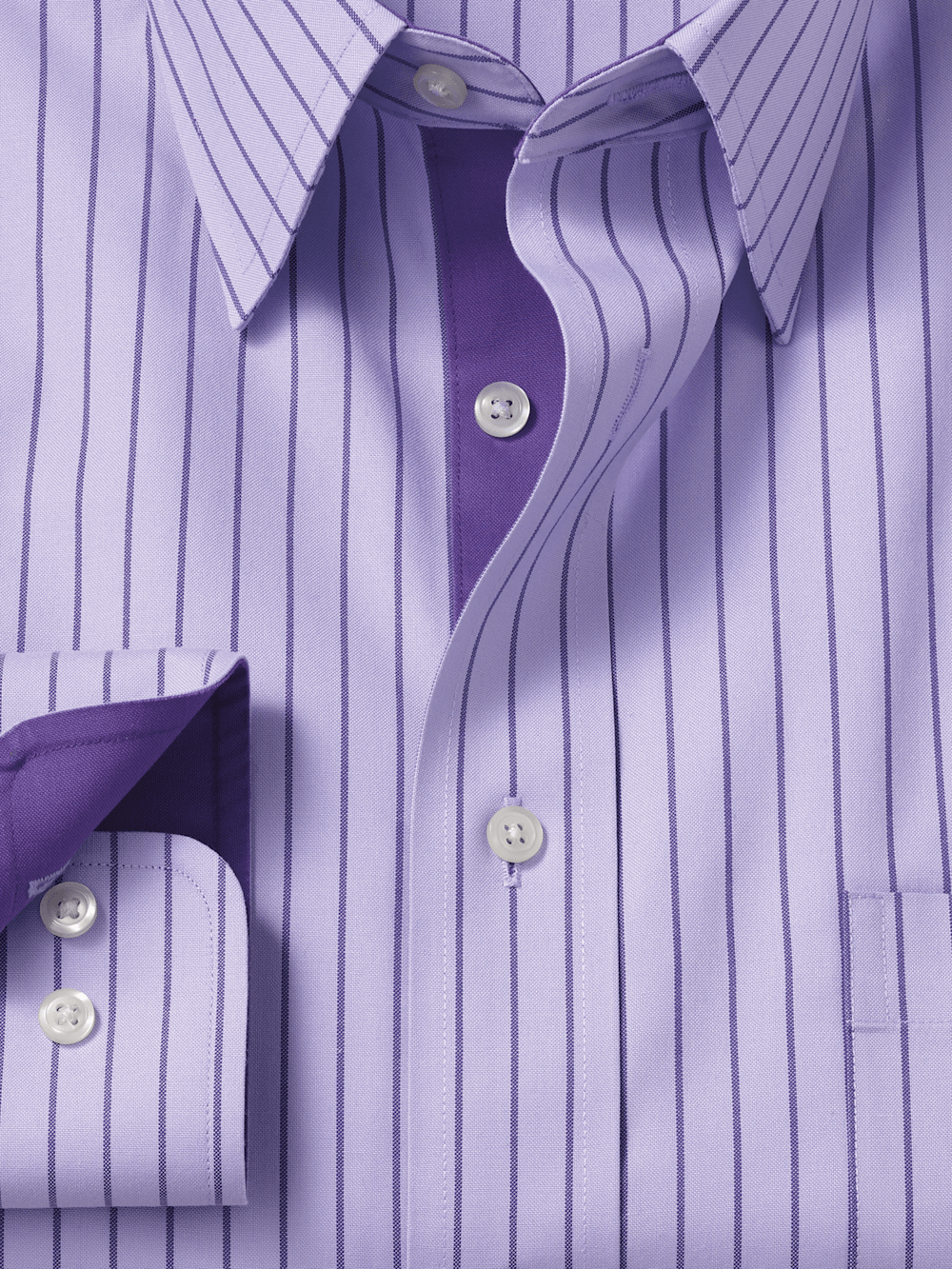 Alternate Image of Comfort Stretch Non-iron Stripe Dress Shirt With Contrast Trim-5