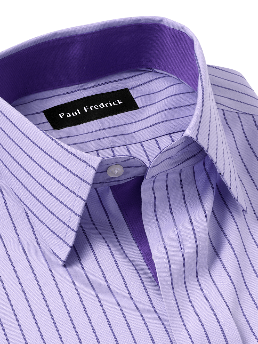 Alternate Image of Comfort Stretch Non-iron Stripe Dress Shirt With Contrast Trim-6