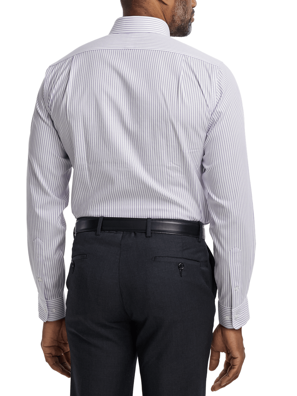 Alternate Image of Comfort Stretch Non-iron Stripe Dress Shirt With Contrast Trim-4