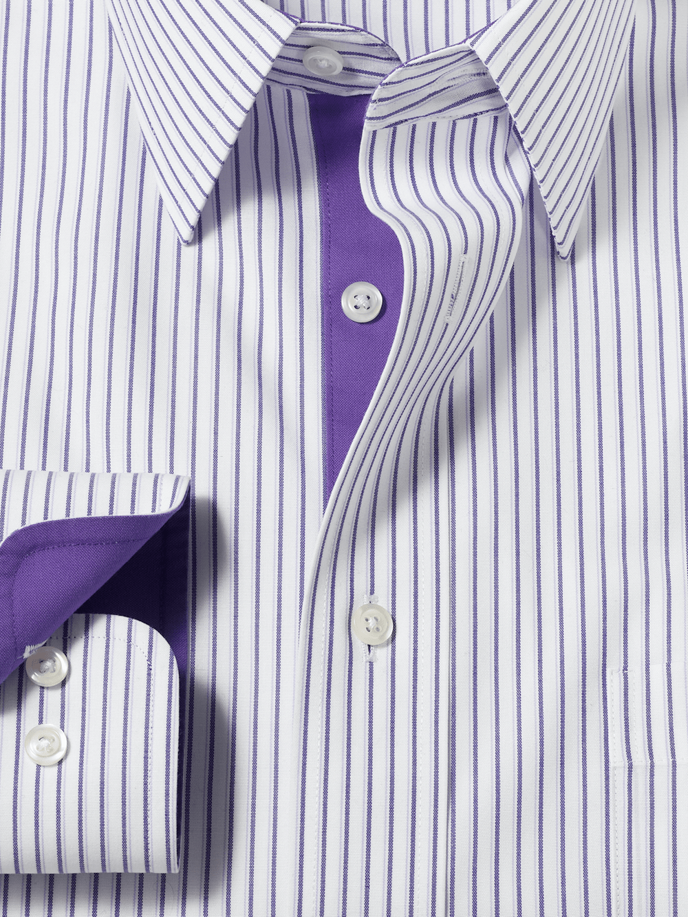 Alternate Image of Comfort Stretch Non-iron Stripe Dress Shirt With Contrast Trim-5