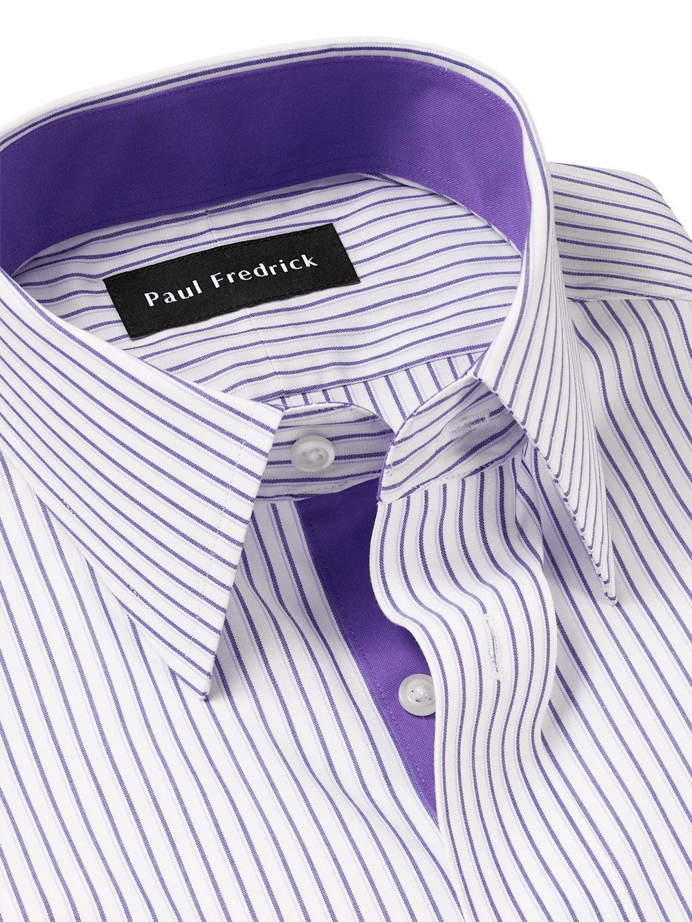 Alternate Image of Comfort Stretch Non-iron Stripe Dress Shirt With Contrast Trim-6