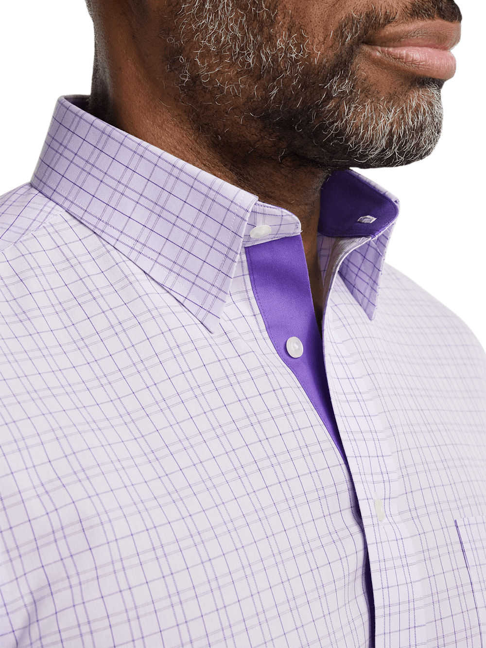 Alternate Image of Comfort Stretch Non-iron Check Dress Shirt With Contrast Trim-2