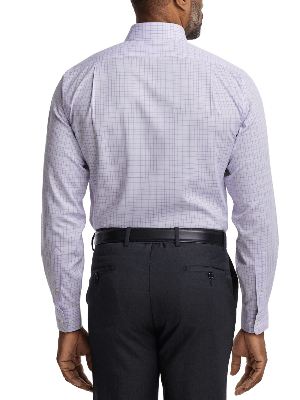 Alternate Image of Comfort Stretch Non-iron Check Dress Shirt With Contrast Trim-4