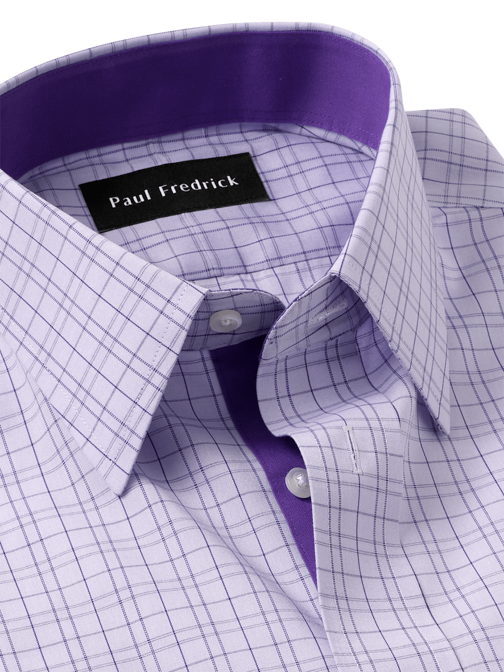 Alternate Image of Comfort Stretch Non-iron Check Dress Shirt With Contrast Trim-6