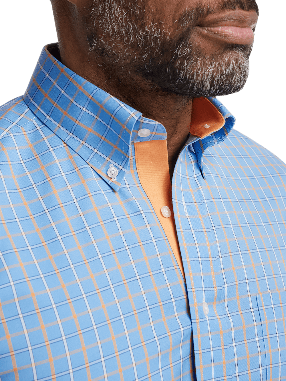 Alternate Image of Comfort Stretch Non-iron Check Dress Shirt With Contrast Trim-2