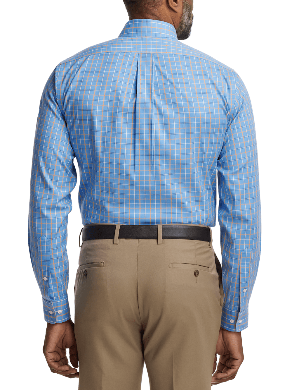 Alternate Image of Comfort Stretch Non-iron Check Dress Shirt With Contrast Trim-4