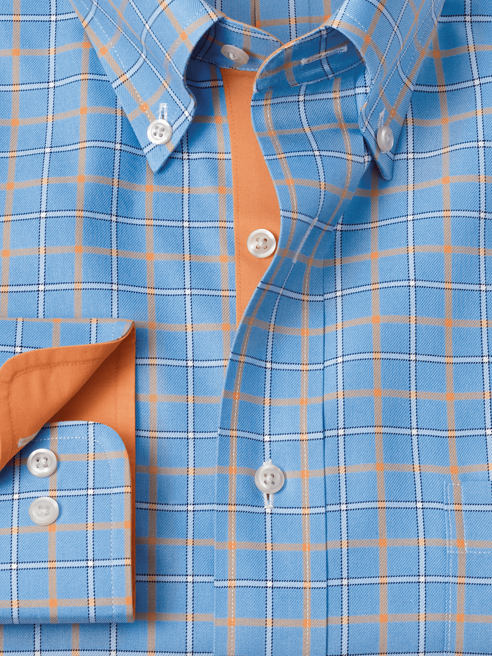 Alternate Image of Comfort Stretch Non-iron Check Dress Shirt With Contrast Trim-5