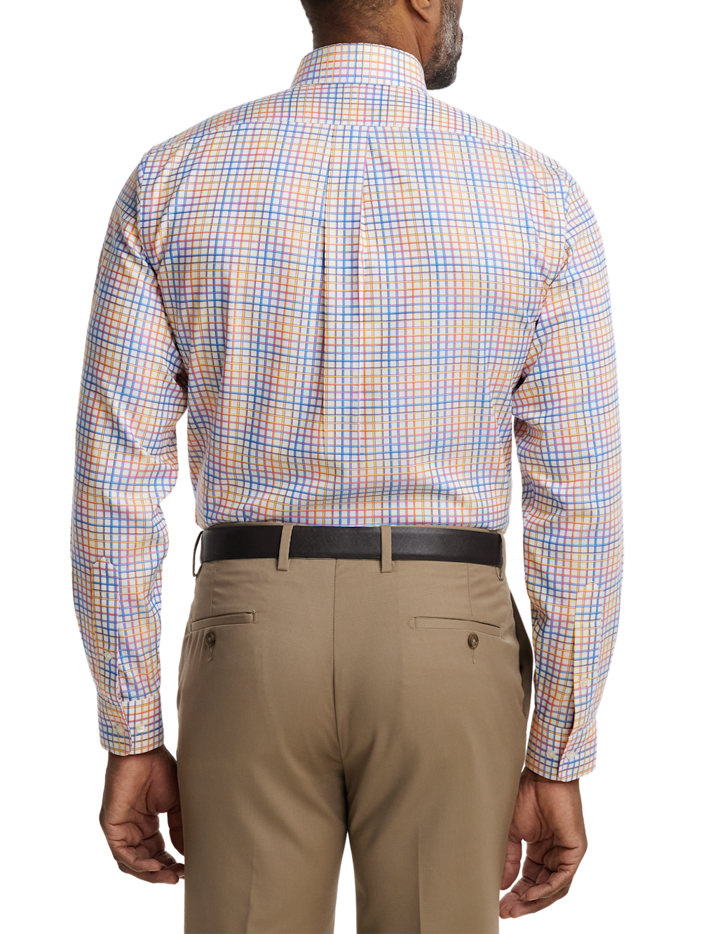 Alternate Image of Comfort Stretch Non-iron Check Dress Shirt With Contrast Trim-4