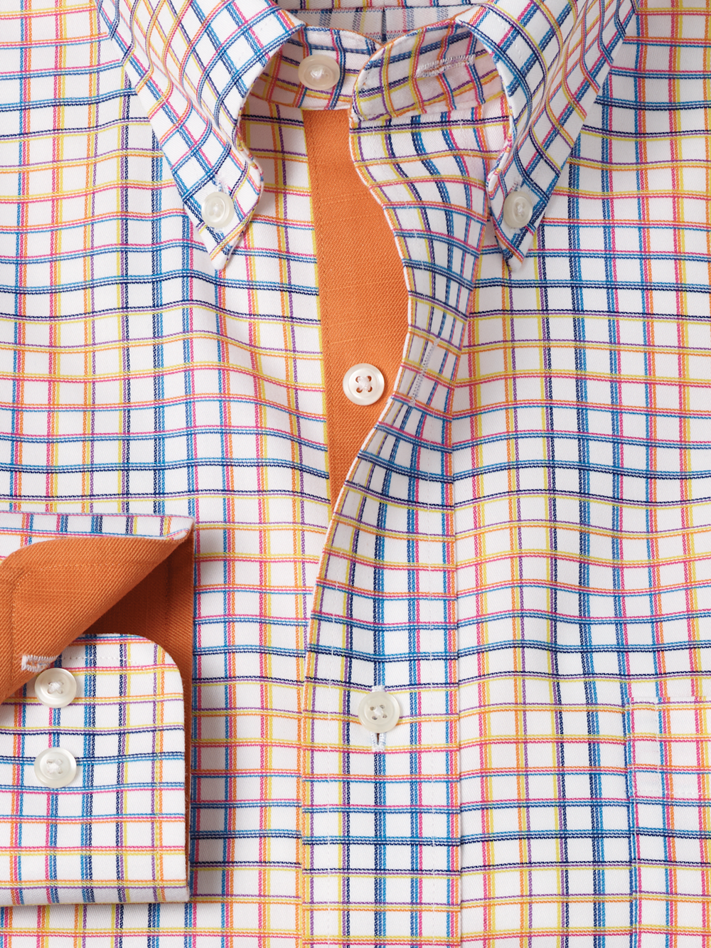 Alternate Image of Comfort Stretch Non-iron Check Dress Shirt With Contrast Trim-5