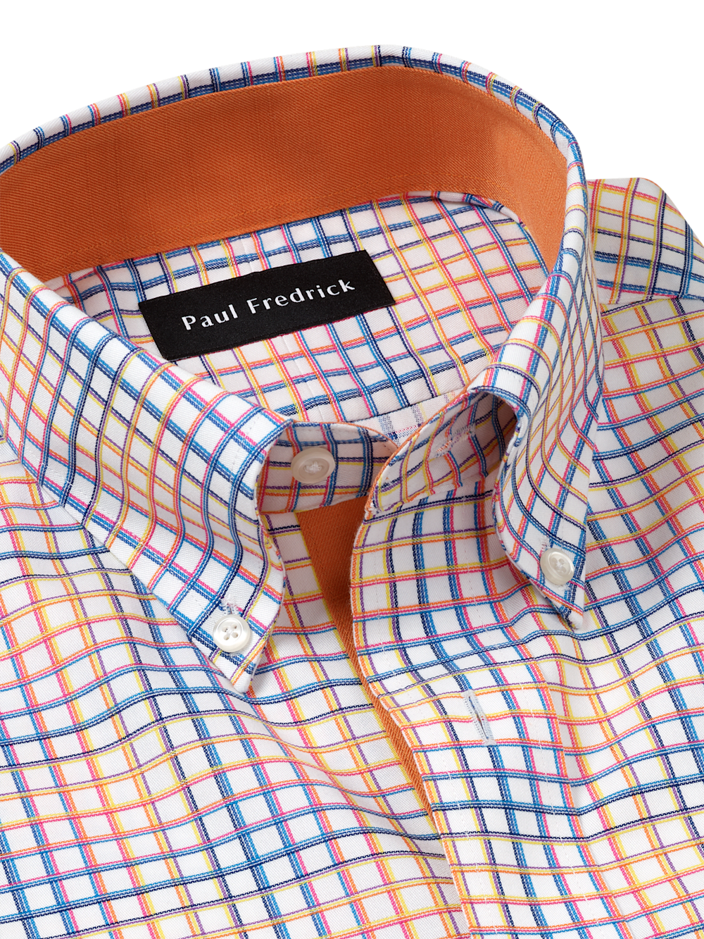 Alternate Image of Comfort Stretch Non-iron Check Dress Shirt With Contrast Trim-6