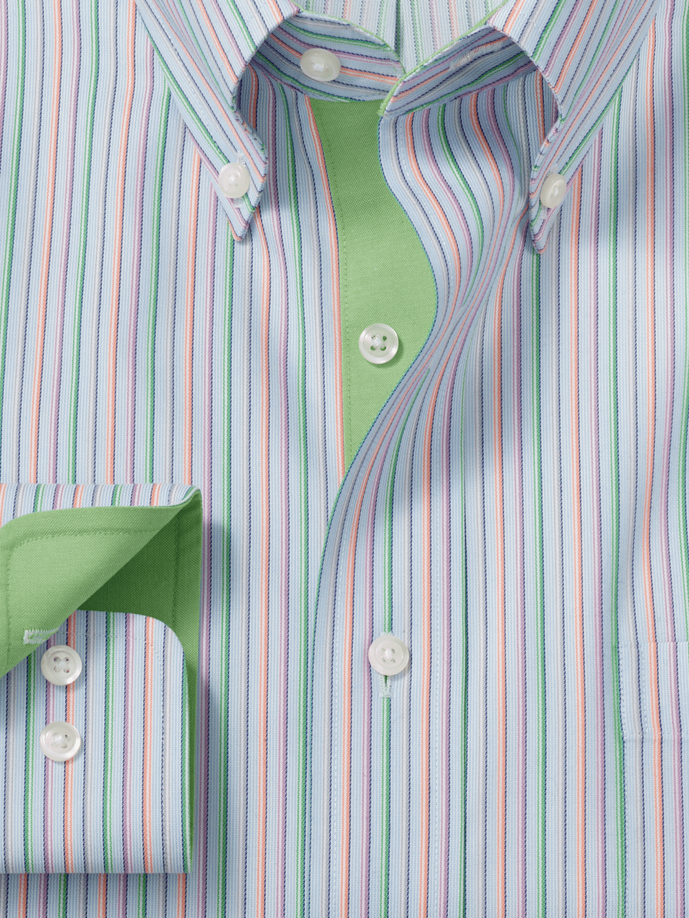 Alternate Image of Comfort Stretch Non-iron Stripe Dress Shirt With Contrast Trim-5