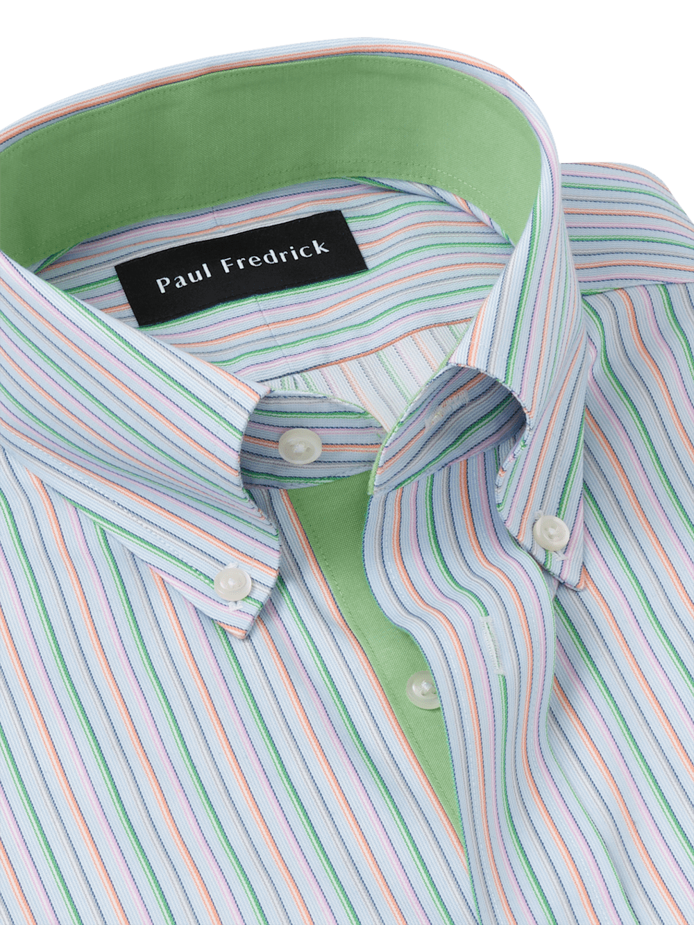 Alternate Image of Comfort Stretch Non-iron Stripe Dress Shirt With Contrast Trim-6