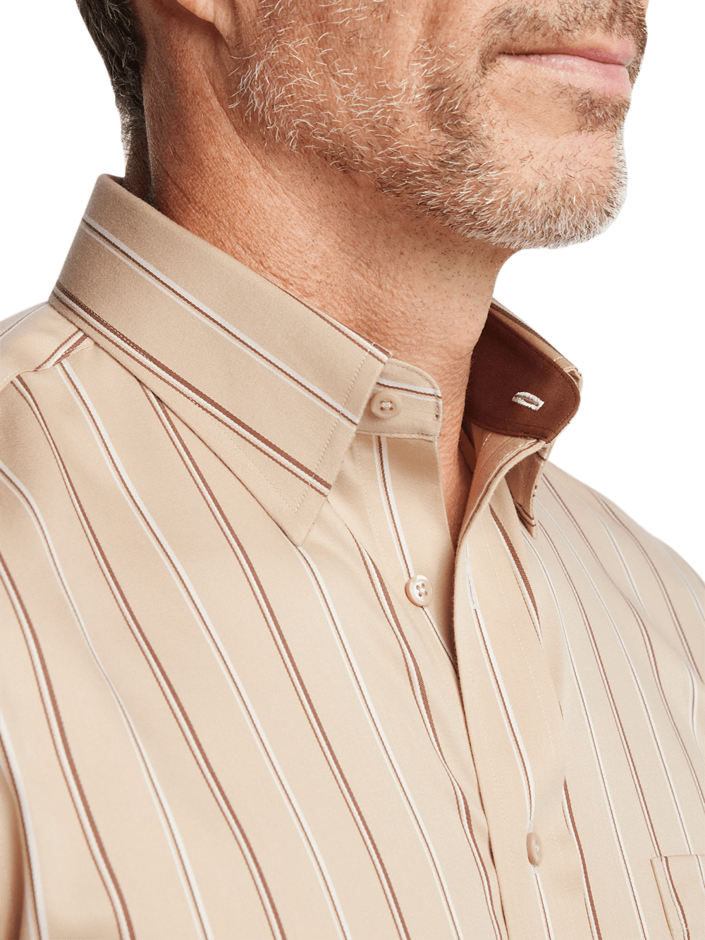 Alternate Image of Comfort Stretch Non-iron Stripe Dress Shirt With Contrast Trim-2