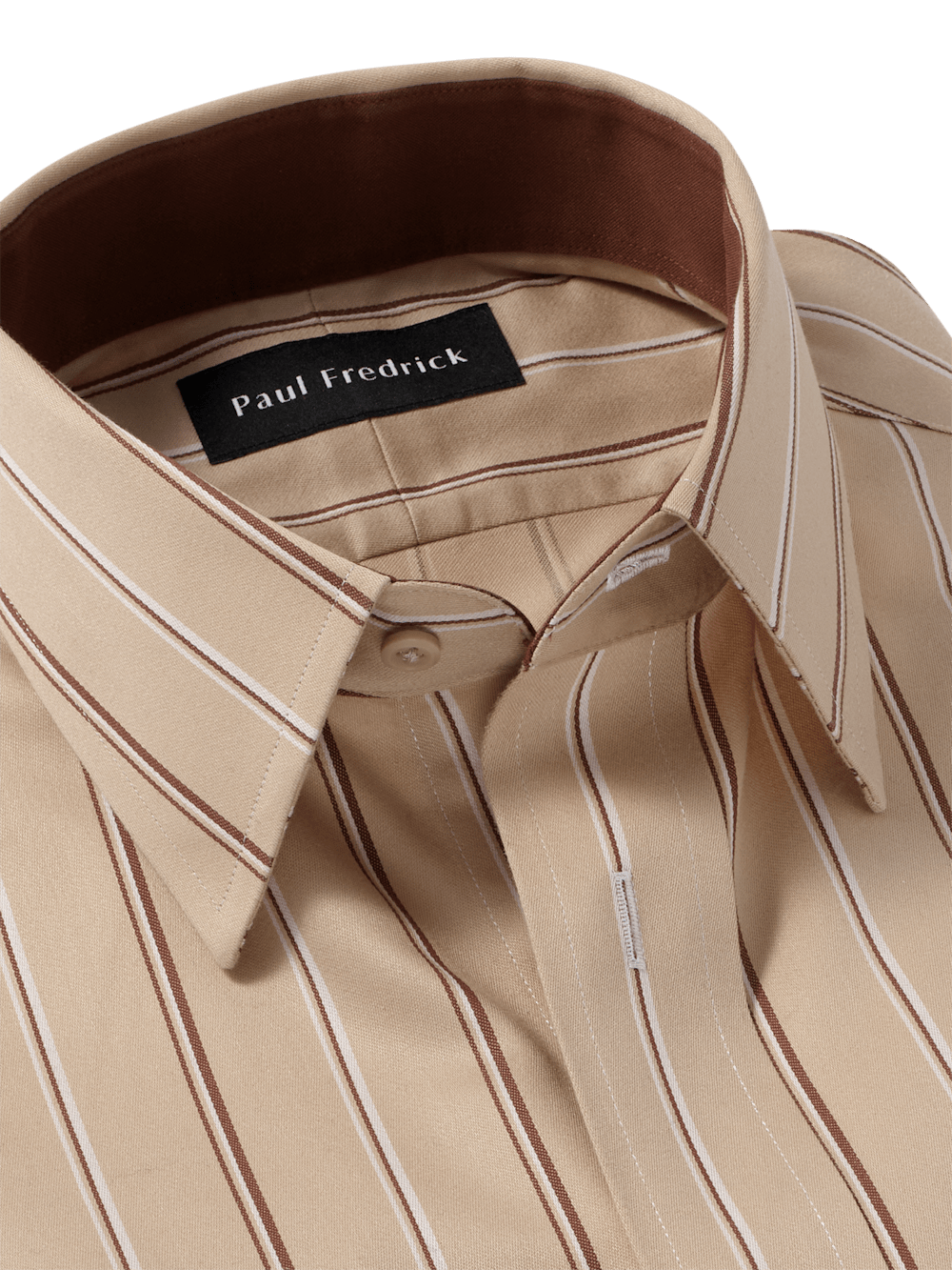 Alternate Image of Comfort Stretch Non-iron Stripe Dress Shirt With Contrast Trim-6