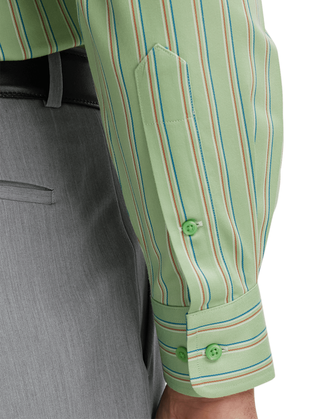 Alternate Image of Comfort Stretch Non-iron Stripe Dress Shirt With Contrast Trim-3