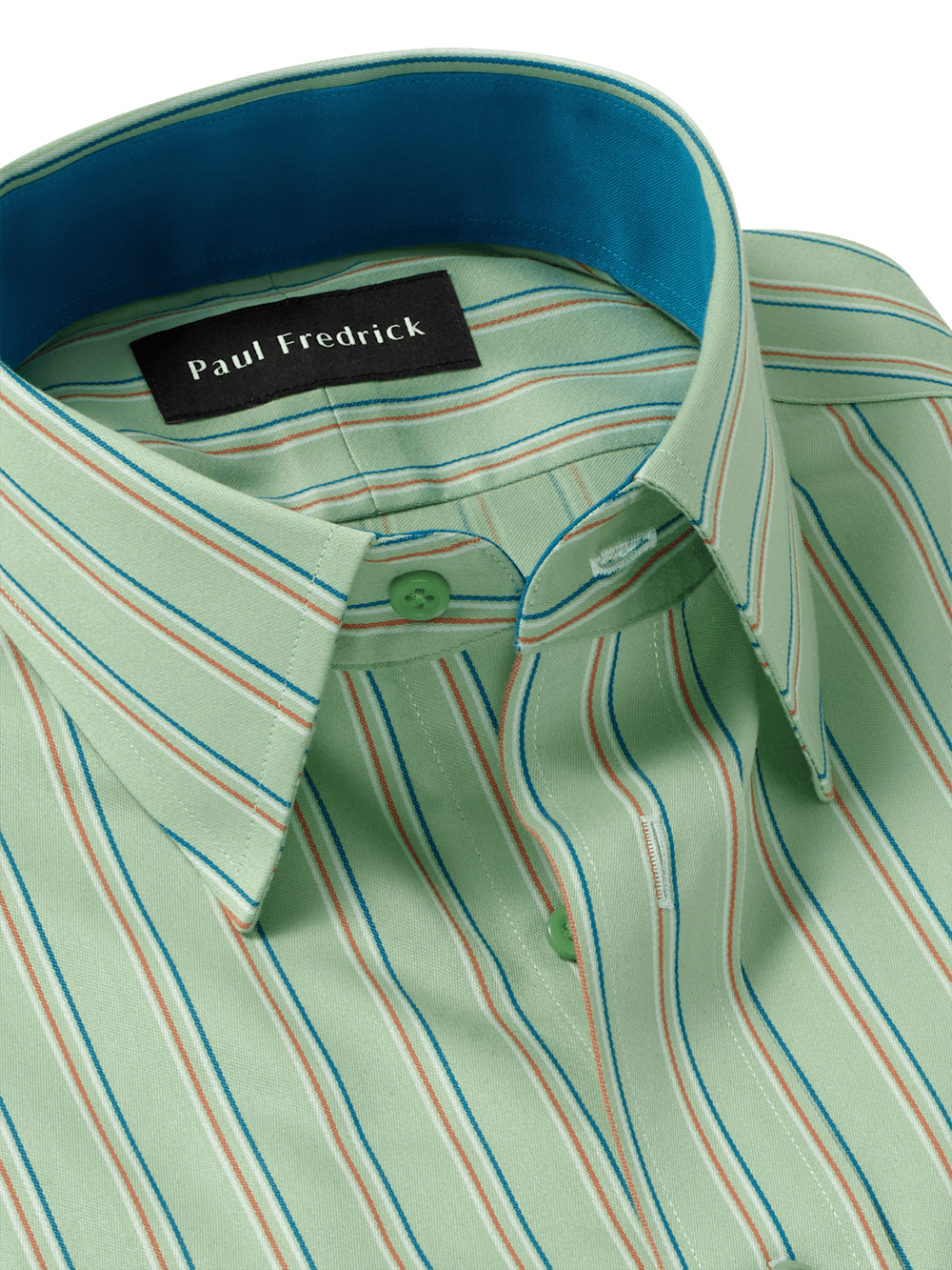 Alternate Image of Comfort Stretch Non-iron Stripe Dress Shirt With Contrast Trim-6