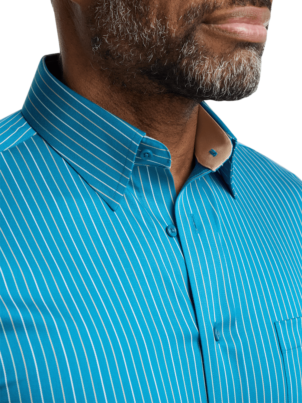 Alternate Image of Comfort Stretch Non-iron Stripe Dress Shirt With Contrast Trim-2