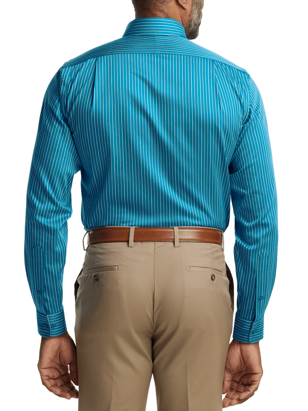 Alternate Image of Comfort Stretch Non-iron Stripe Dress Shirt With Contrast Trim-4